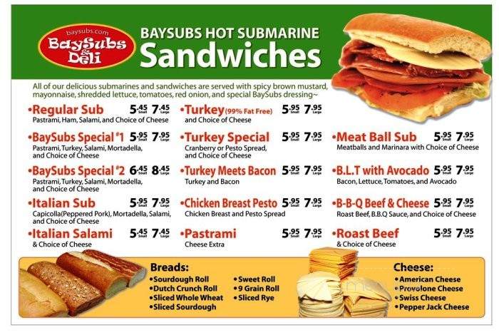 Bay Subs & Deli - San Francisco, CA menu_pic