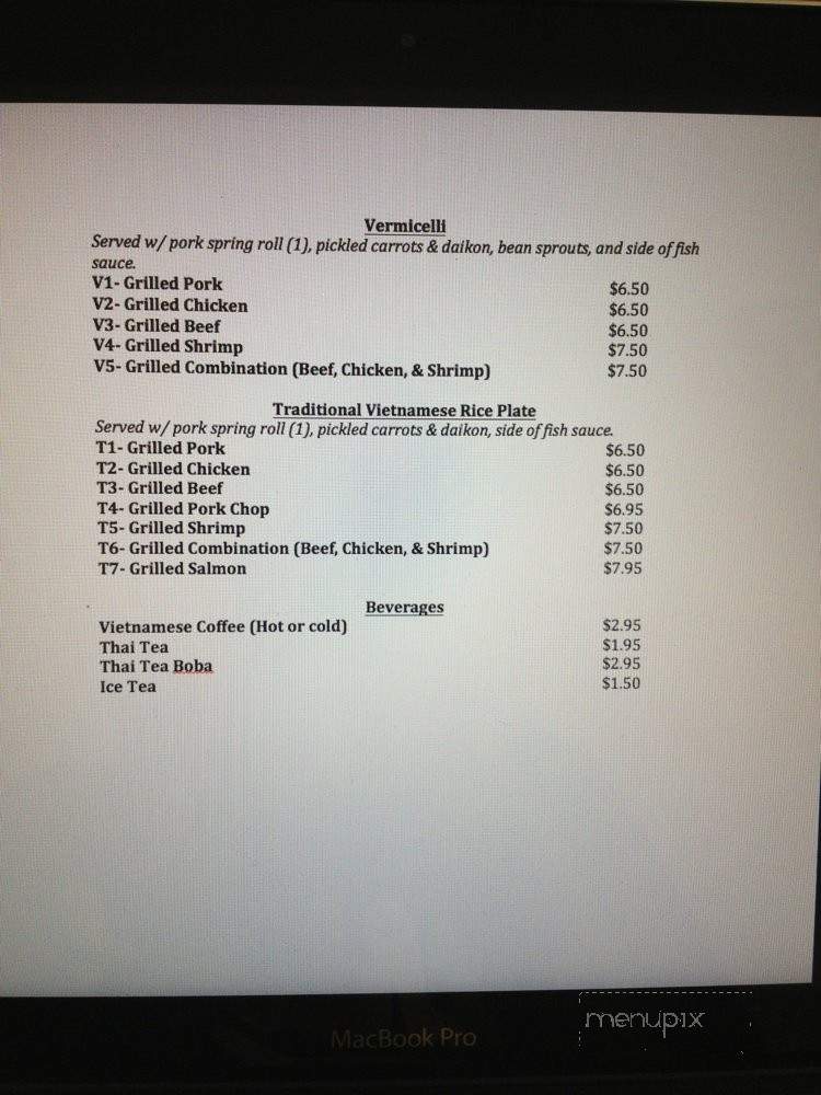 Everyday Vietnamese Cuisine - Chico, CA menu_pic