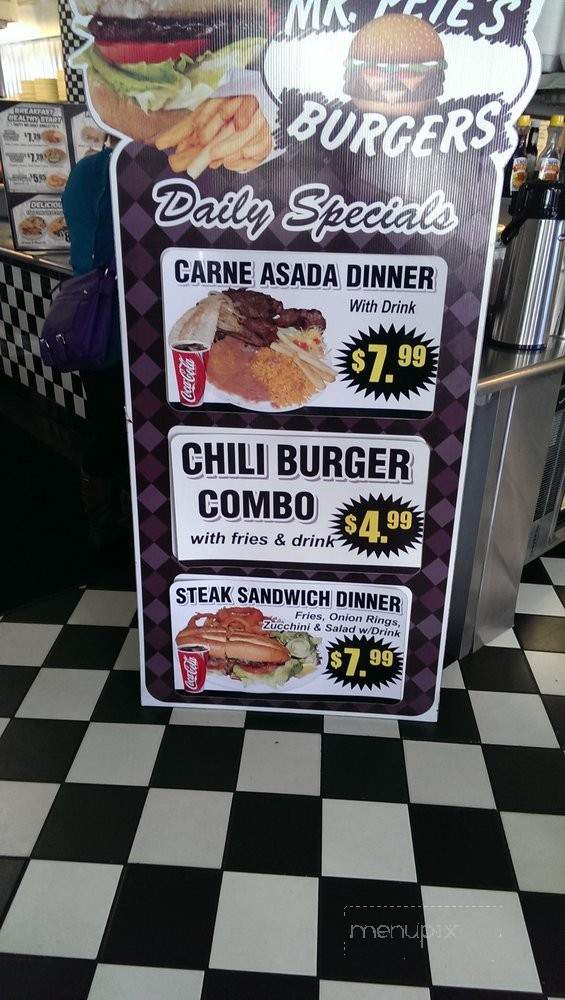 Menu of Mr. Pete's Burger in Downey, CA 90241
