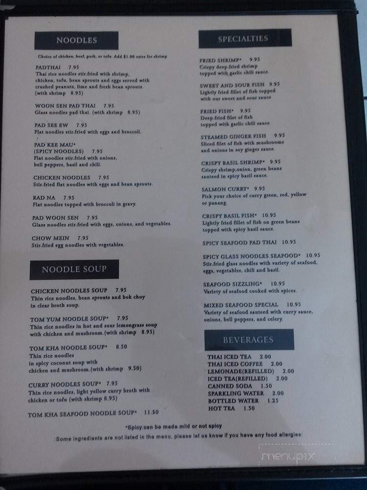 Cibo Thai - Montrose, CA menu_pic