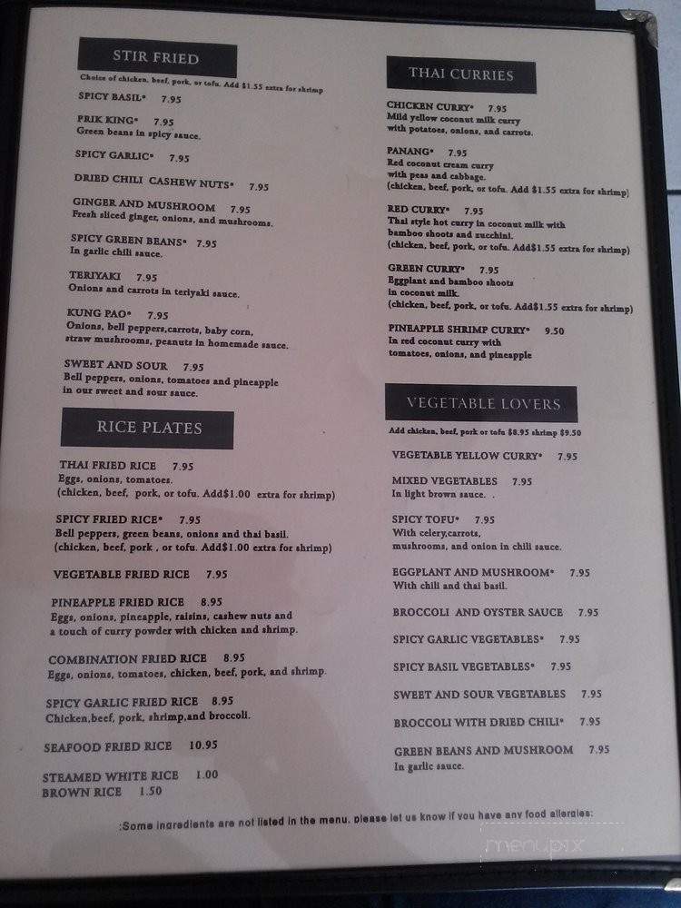 Cibo Thai - Montrose, CA menu_pic