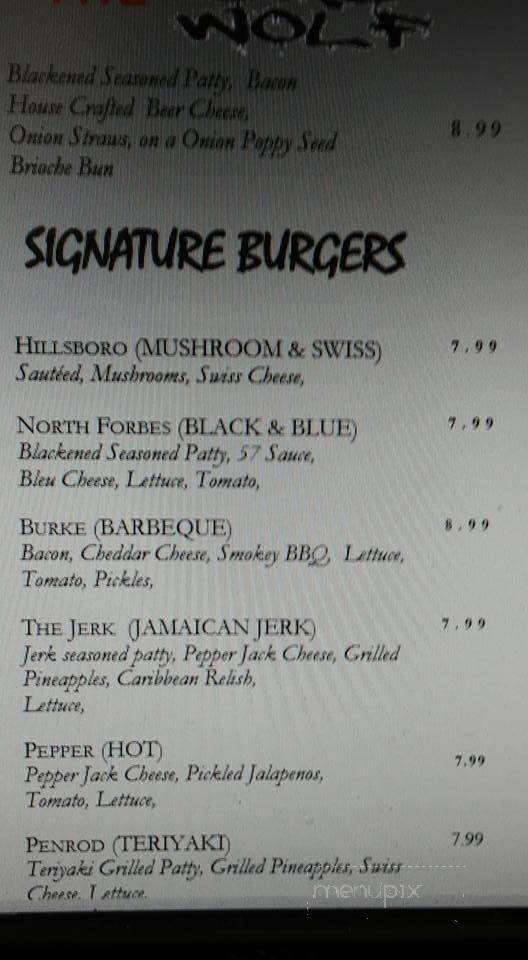 Bad Wolf Fiercely Crafted Burgers - Lexington, KY menu_pic