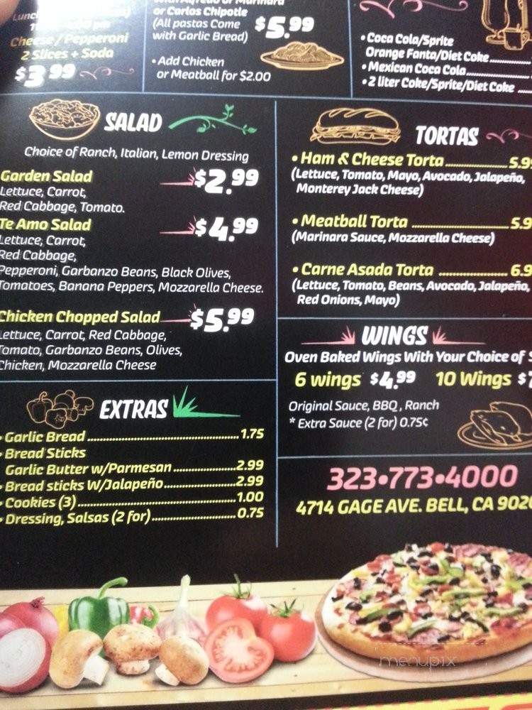Te Amo Pizza - Bell, CA menu_pic