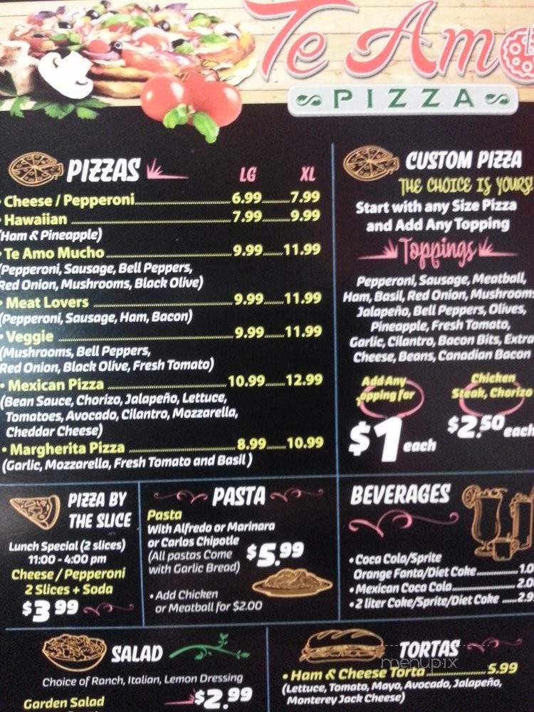 Te Amo Pizza - Bell, CA menu_pic