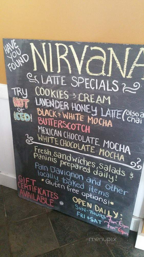 Nirvana Coffee Company - Barnstable, MA menu_pic