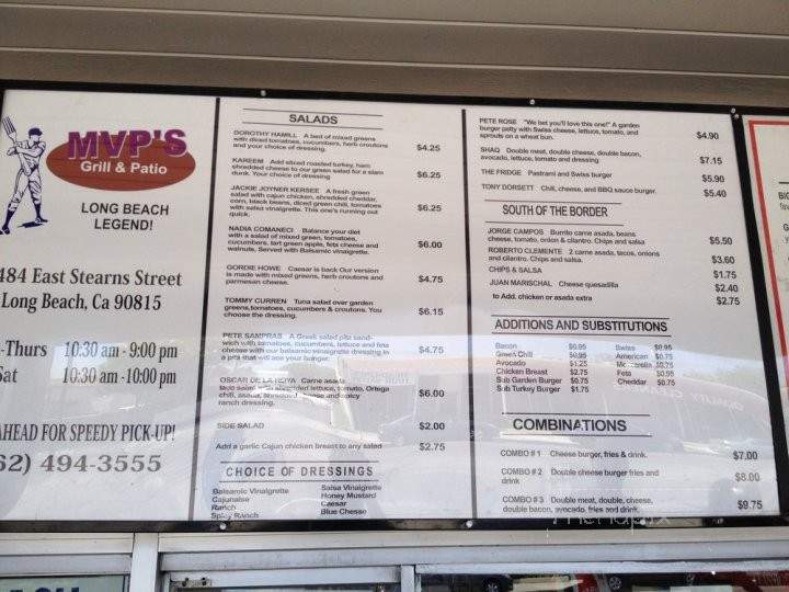 MVP's Grill & Patio - Long Beach, CA menu_pic