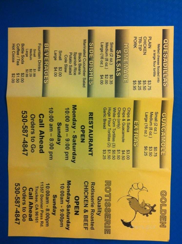 Golden Rotisserie - Truckee, CA menu_pic