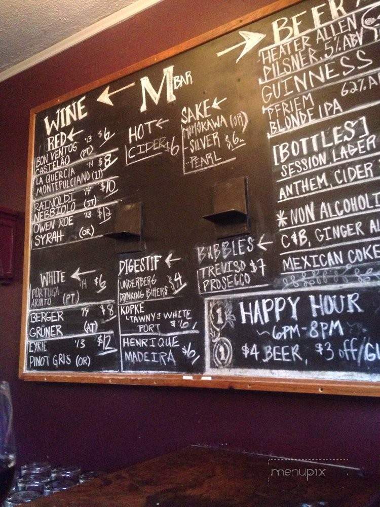 M Bar - Portland, OR menu_pic