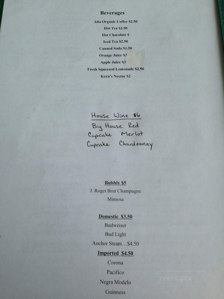 Surf Bistro and Bakery - Santa Cruz, CA menu_pic