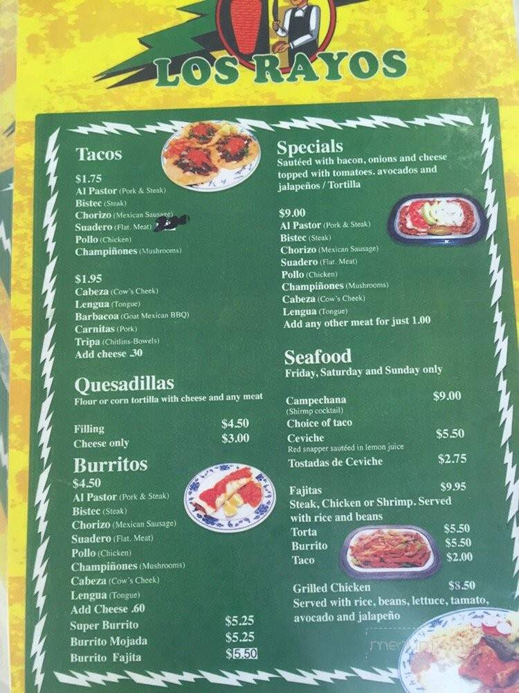 Taqueria Los Rayos - Atlanta, GA menu_pic