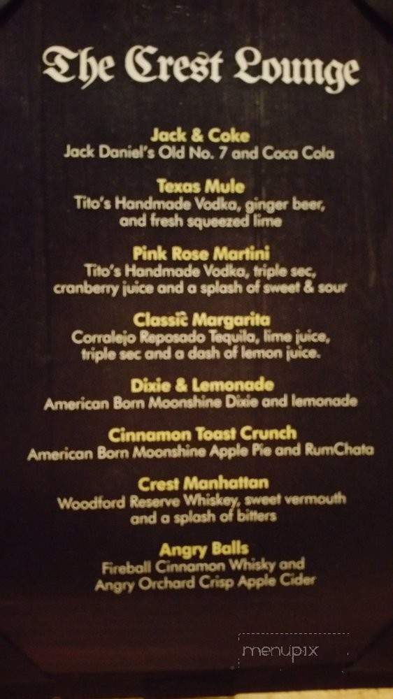 Crest Lounge - Temple City, CA menu_pic