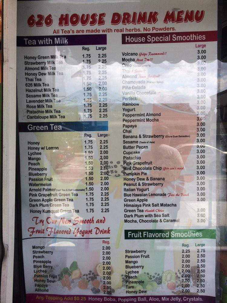 626 Hawaiian BBQ & BOBA - Baldwin Park, CA menu_pic