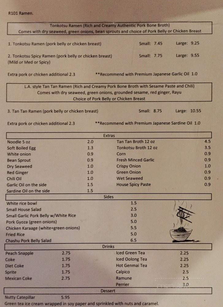 R101 Ramen - Glendale, CA menu_pic
