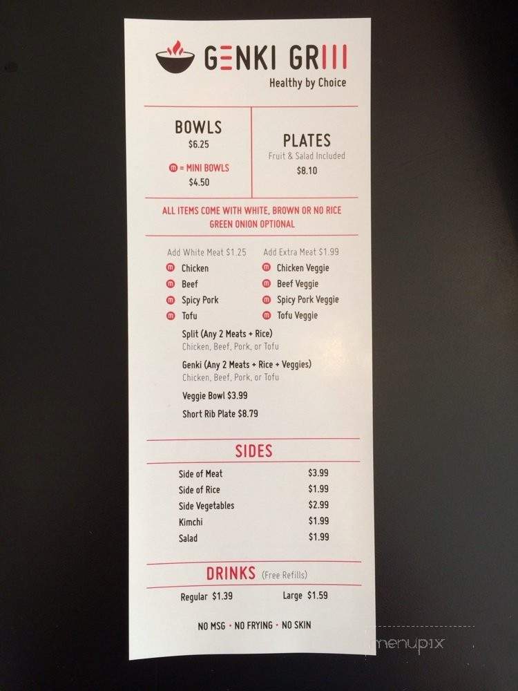 Genki Grill - Los Angeles, CA menu_pic