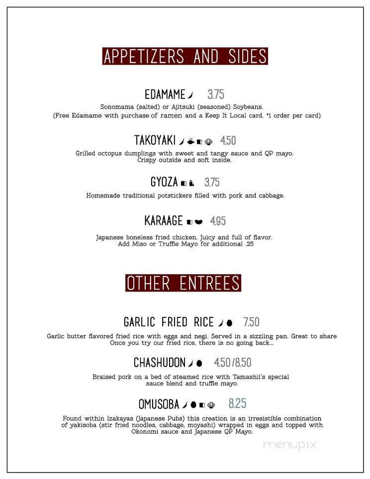 Tamashii Ramen - Oklahoma City, OK menu_pic