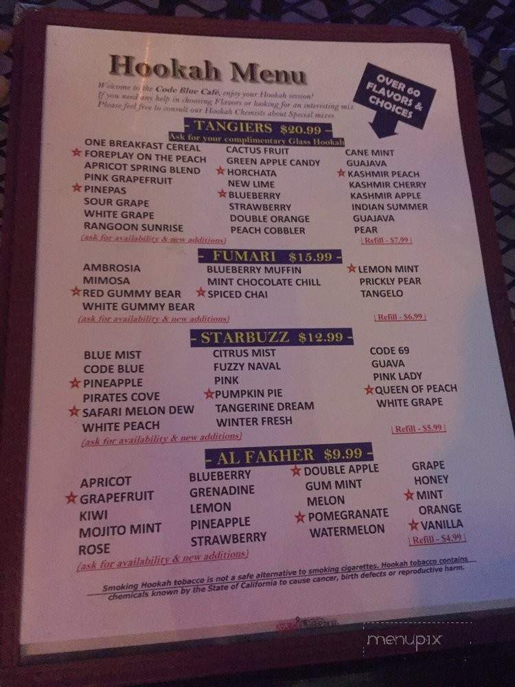 Code Blue Cafe - Sunland, CA menu_pic
