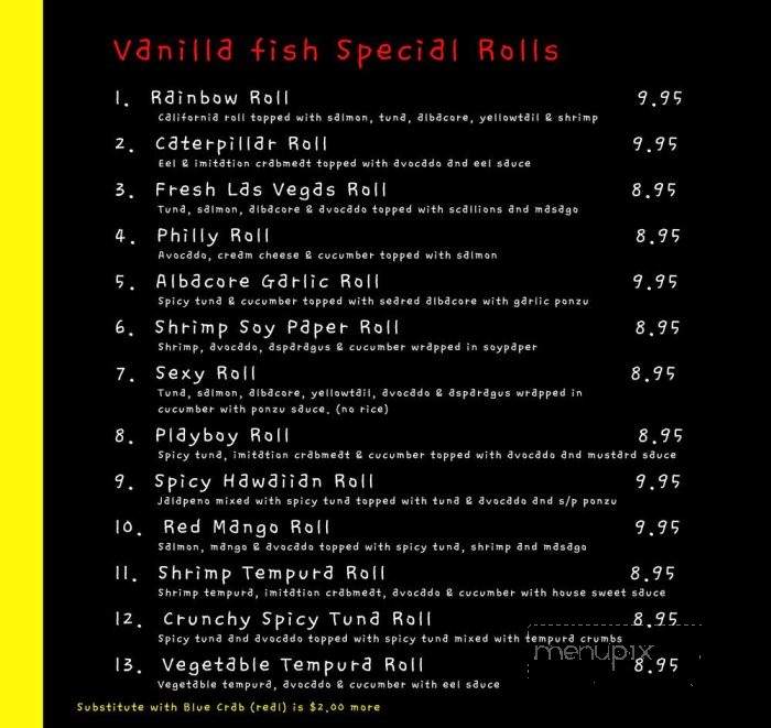 Vanilla Fish - Chino Hills, CA menu_pic