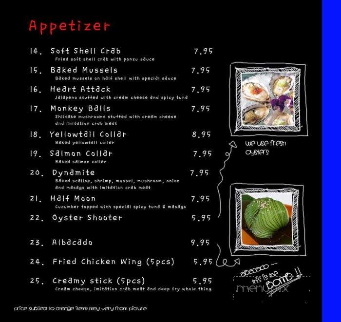 Vanilla Fish - Chino Hills, CA menu_pic