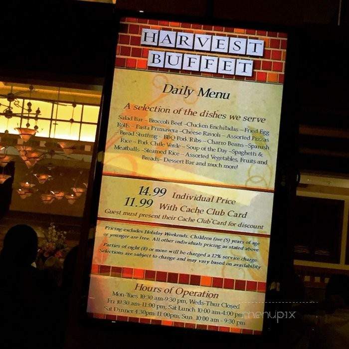 Harvest Buffet - Brooks, CA menu_pic