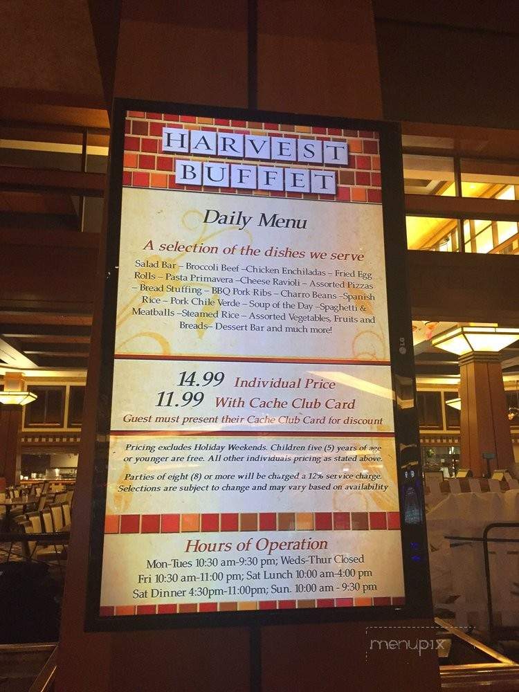 Harvest Buffet - Brooks, CA menu_pic