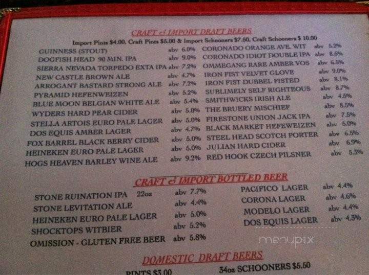 Coopers House of Brewmasters - Lakewood, CA menu_pic