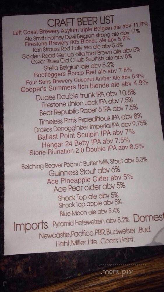 Coopers House of Brewmasters - Lakewood, CA menu_pic