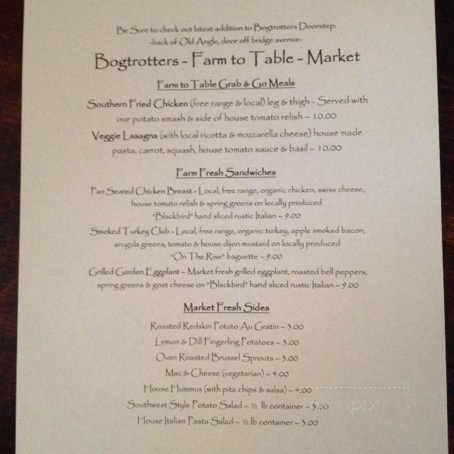 Bogtrotters Doorstep - Cleveland, OH menu_pic