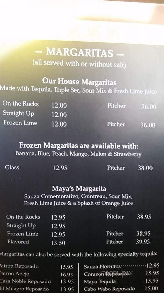Maya Cocina & Tequila Bar - Scarsdale, NY menu_pic