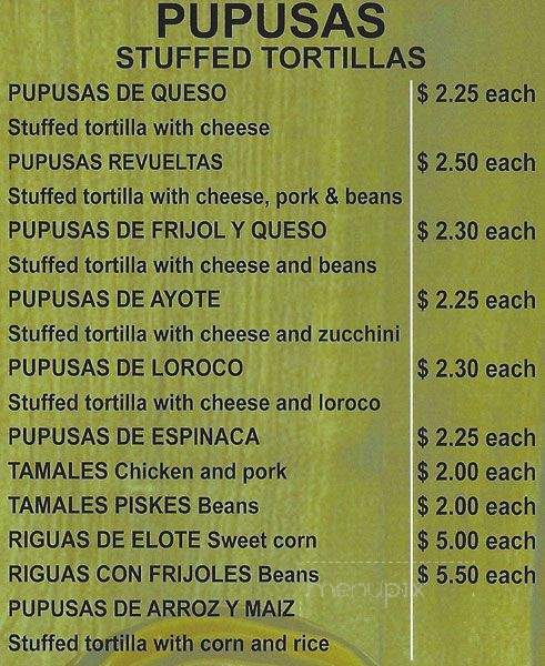 Las Pacitas Salvadorean Bakery - San Leandro, CA menu_pic