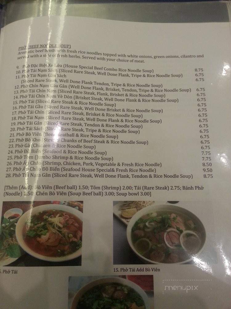 Pho 77 - San Bernardino, CA menu_pic