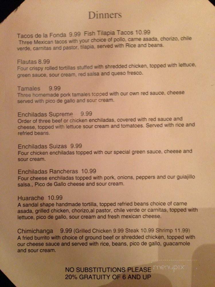 La Fonda Mexican Kitchen - Longwood, FL menu_pic