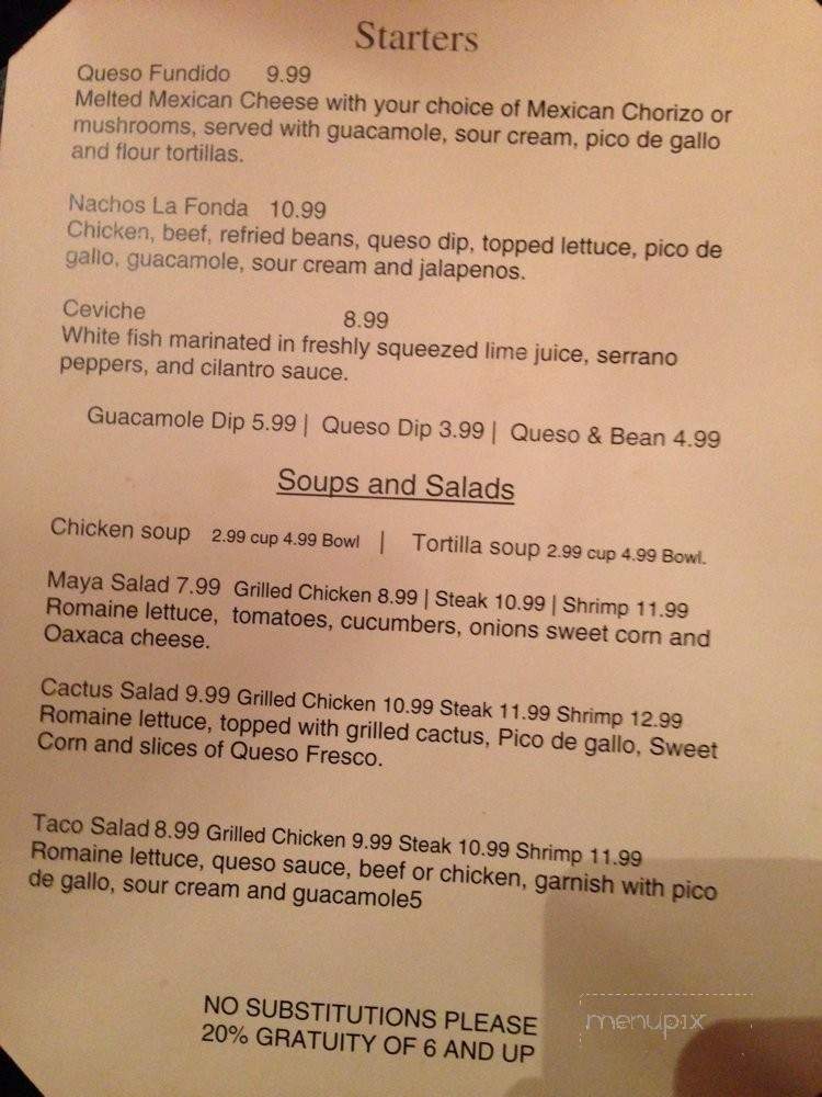 La Fonda Mexican Kitchen - Longwood, FL menu_pic
