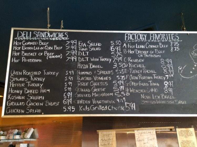 The Bagel Factory - Pittsburgh, PA menu_pic