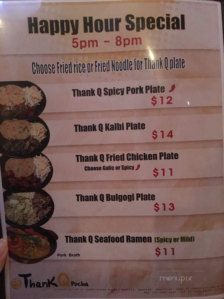 Thank Q Pocha - Honolulu, HI menu_pic