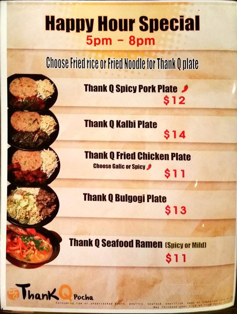 Thank Q Pocha - Honolulu, HI menu_pic