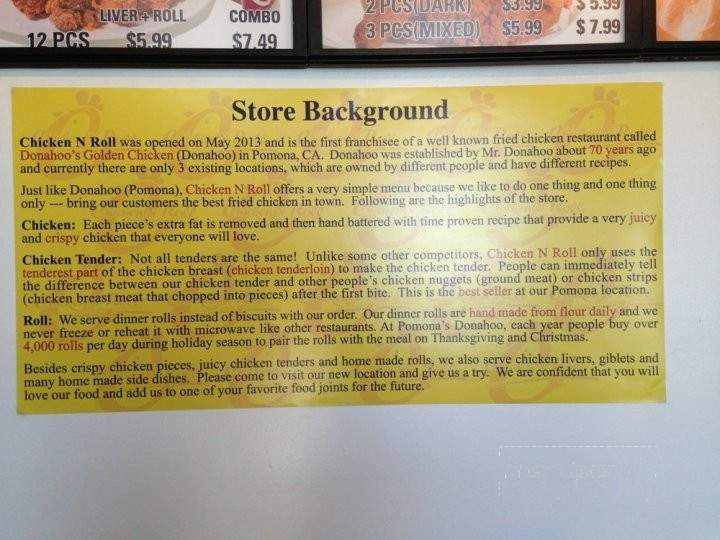 Chicken N Roll - La Puente, CA menu_pic