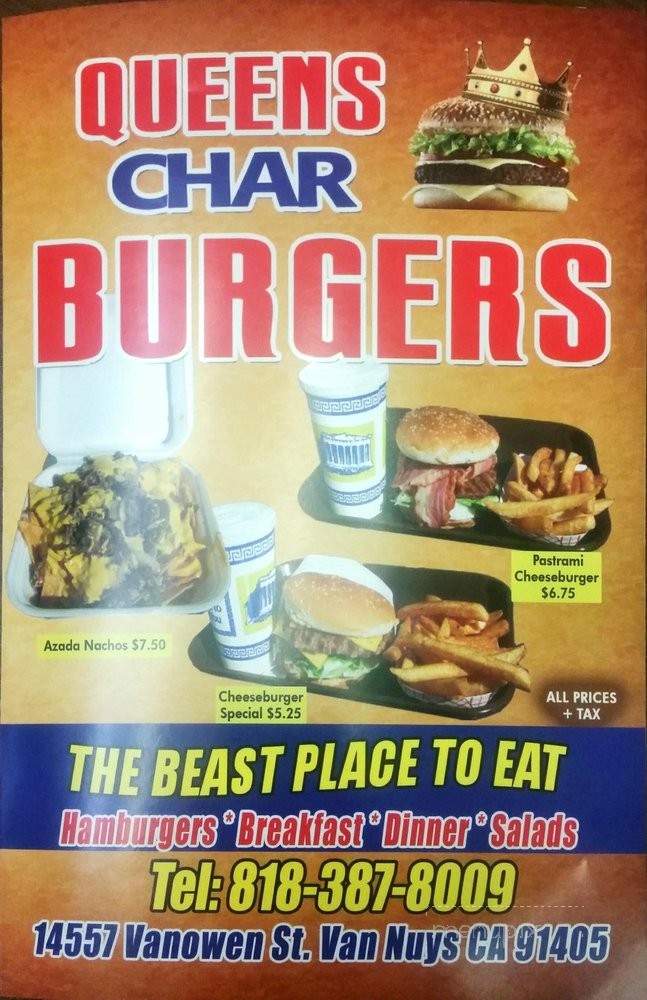 Queens Char Burgers - Van Nuys, CA menu_pic