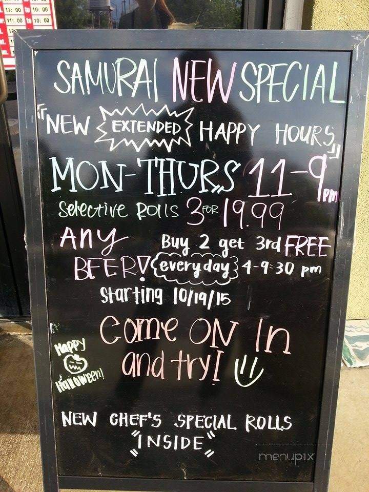 Samurai Japanese Restaurant - Antioch, CA menu_pic