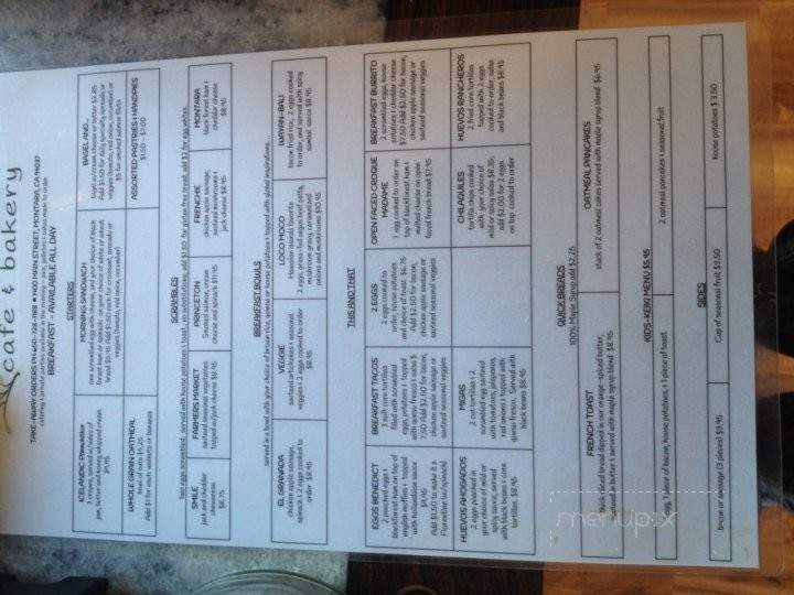 Montara Cafe & Bakery - Montara, CA menu_pic