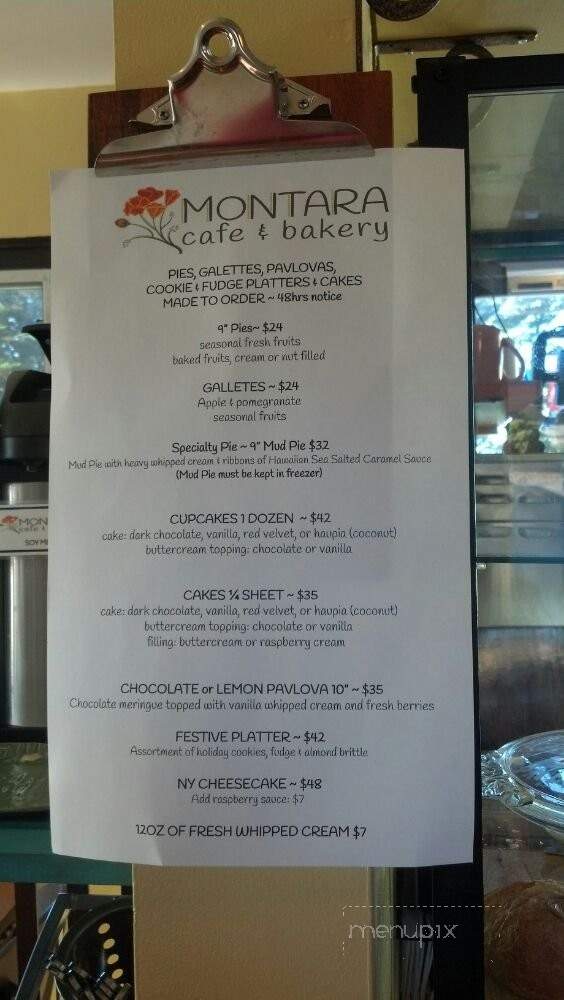 Montara Cafe & Bakery - Montara, CA menu_pic