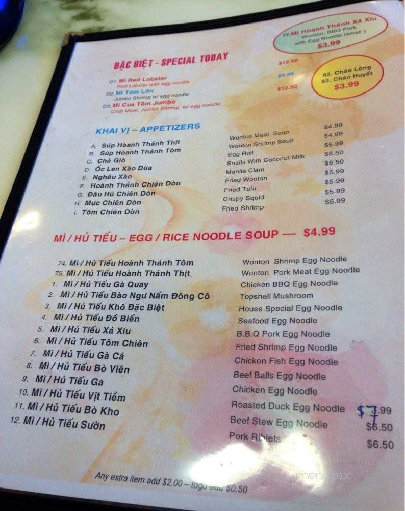 The Boiling Noodle - Westminster, CA menu_pic