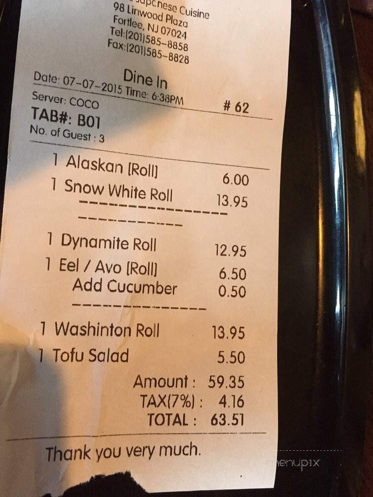 Hachi Sushi - Fort Lee, NJ menu_pic