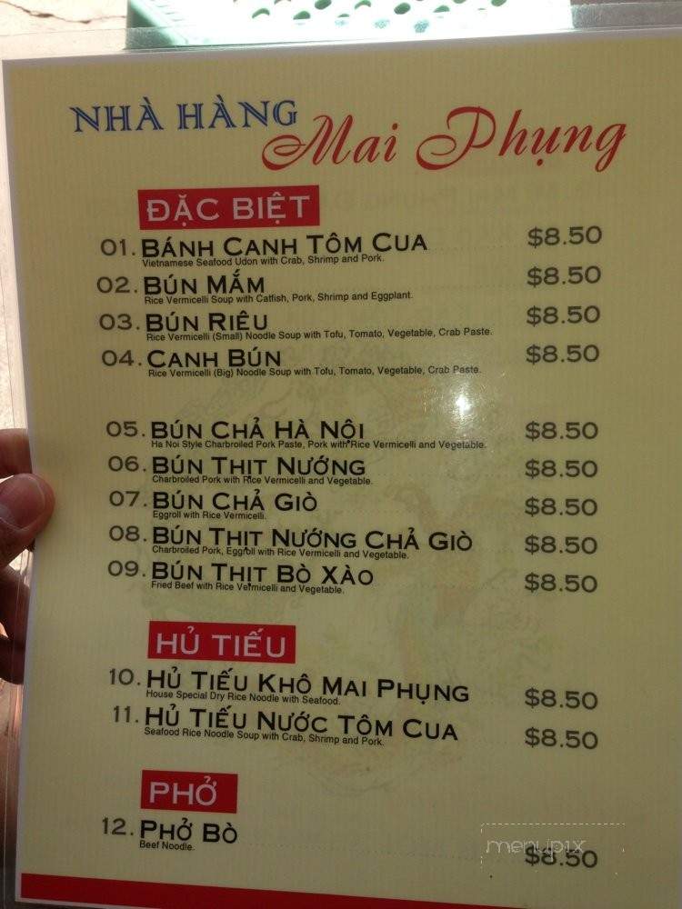 Mai Phung - Westminster, CA menu_pic