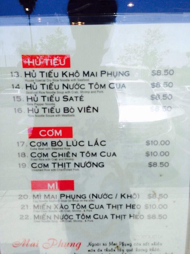 Mai Phung - Westminster, CA menu_pic