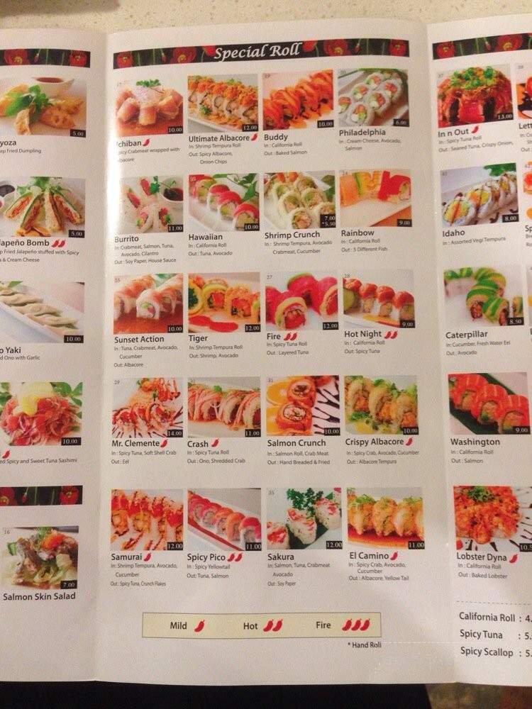 Aha! Sushi - San Clemente, CA menu_pic
