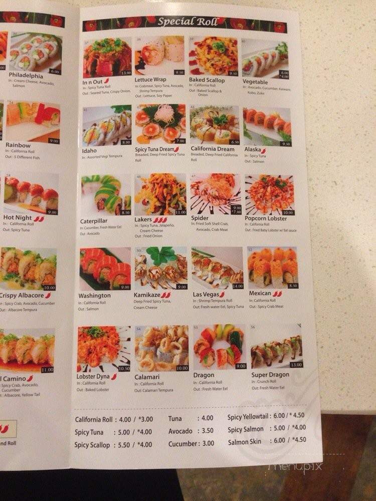 Aha! Sushi - San Clemente, CA menu_pic
