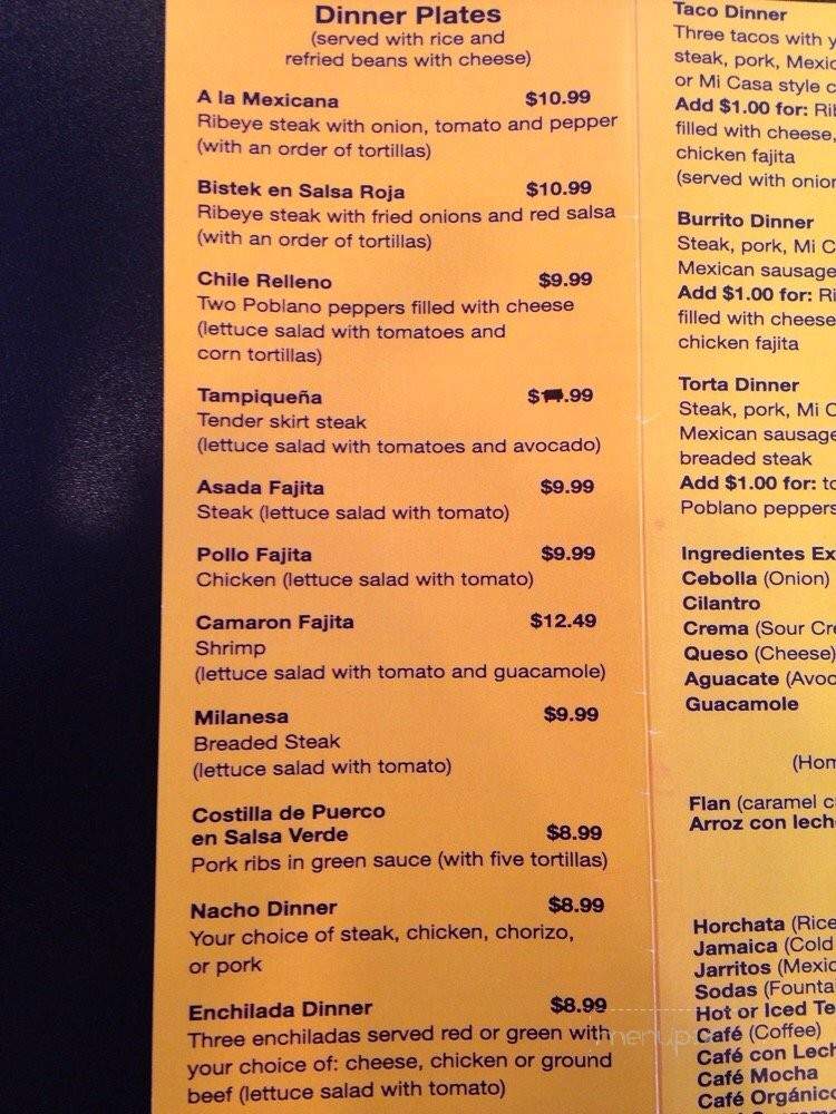 Mi Casa Restaurant - Wheaton, IL menu_pic