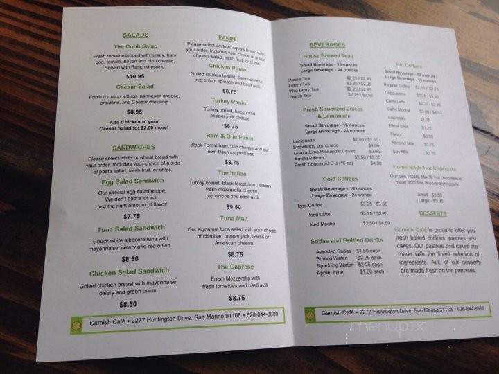 Garnish Cafe - San Marino, CA menu_pic