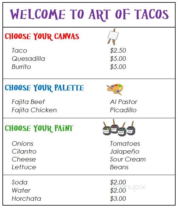 Art of Tacos - Austin, TX menu_pic