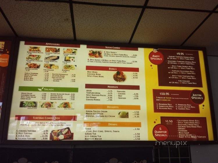Andy Sushi and Roll - Orange, CA menu_pic